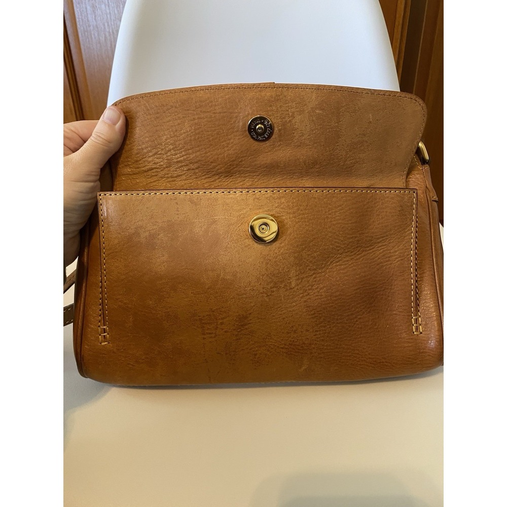 Dooney Bourke Brown Florentine Leather Natural Tassel Clutch Shoulder Bag Purse - Picture 7 of 13